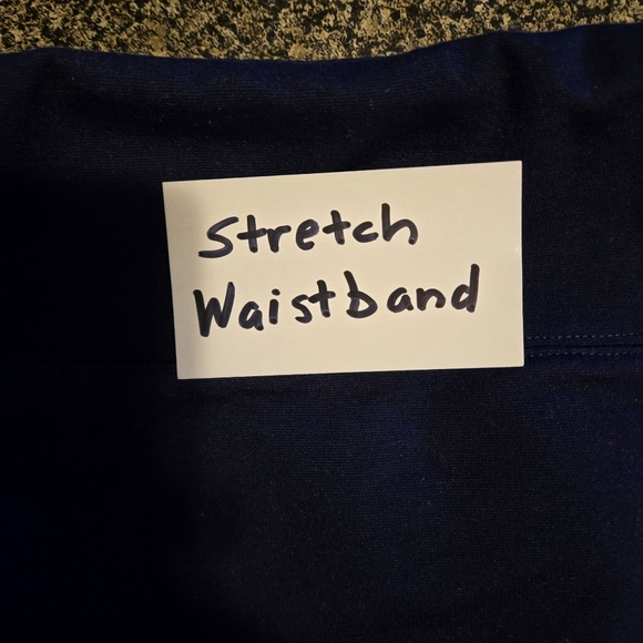 IMAN Navy Blue Pencil Skirt Women's XL Gold Back Buttons Embellishment Preppy - Picture 4 of 10